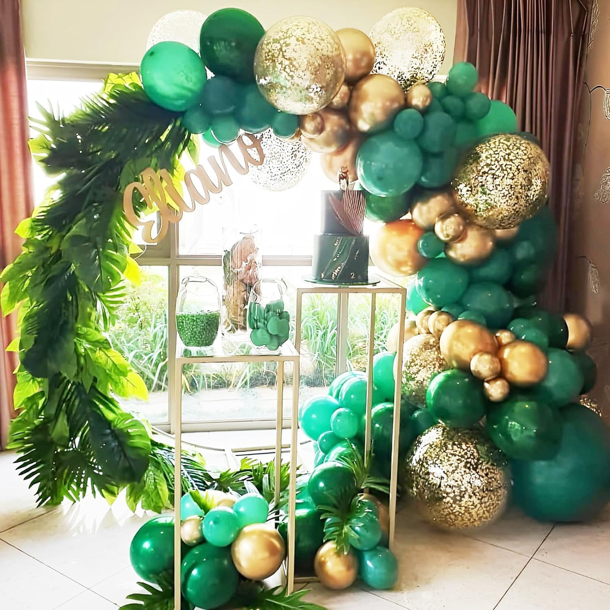 90pack Dark Green Balloons Different Size 18/12/10/5 Inch Green Balloon Garland Arch Kit for