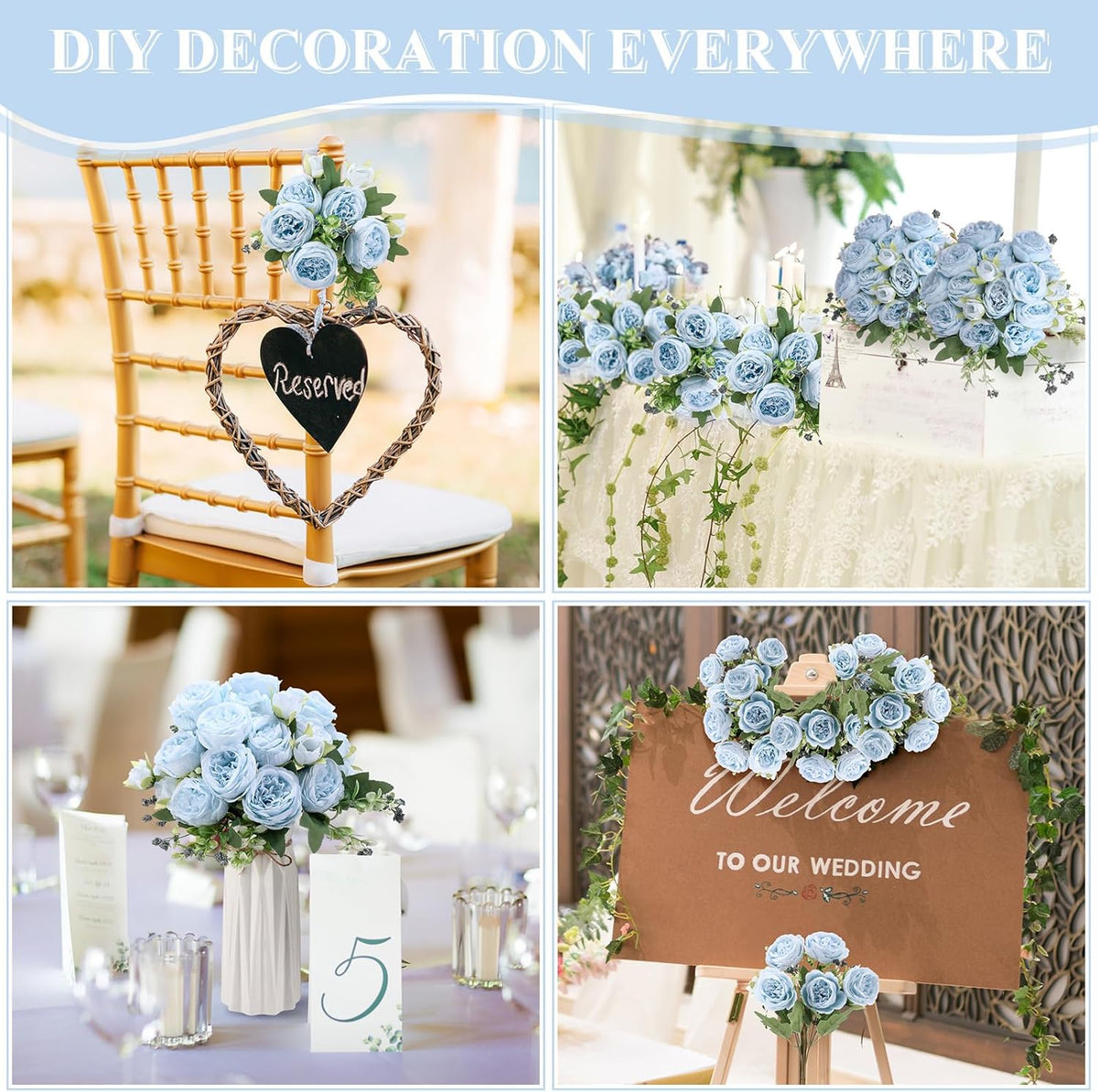 8 Bundles Artificial Peonies Flowers Boho Faux Flowers Arrangements Artificial Centerpiece Spring