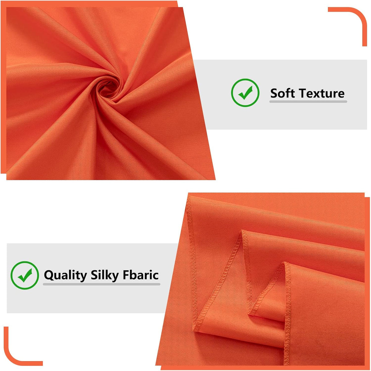 MYSKY HOME Orange Backdrop Curtains for Parties, Weddings, Stage - Light Filtering, Sliding Drapes