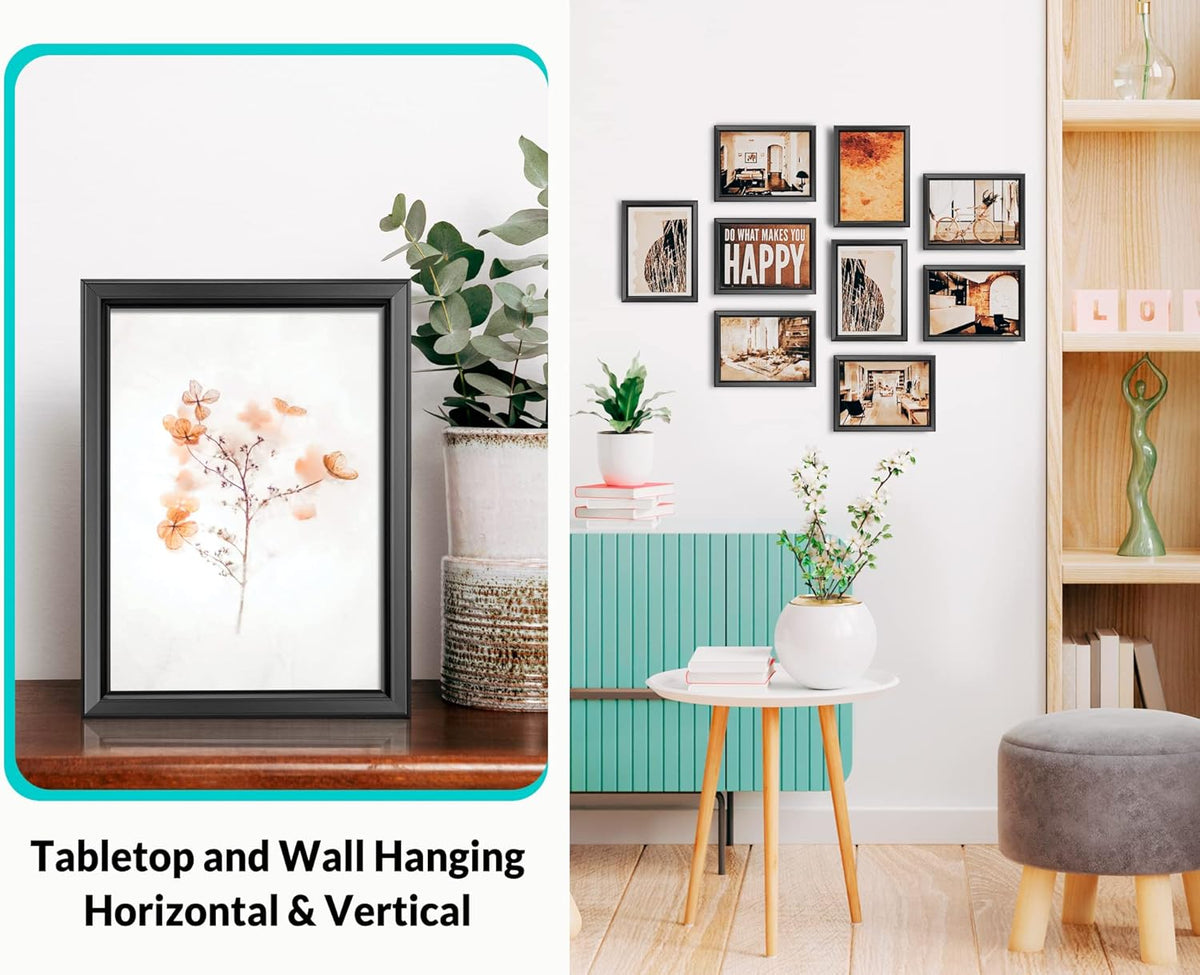 LaVie Home 4x6 Picture Frames (12 Pack, Black) Simple Designed Photo Frame with High Definition