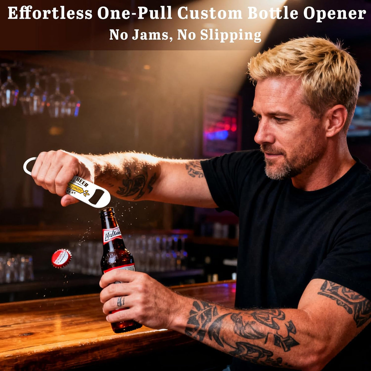 5-100 Custom Bottle Opener, Personalized Bottle Opener Stainless Steel with Customized Photo/Text