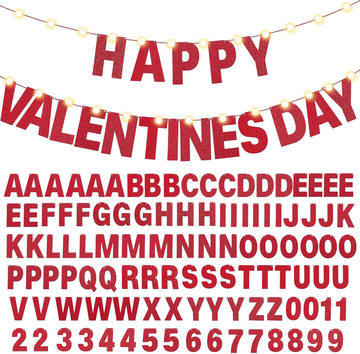 TaoBary 112 Pcs DIY Letter Custom Banner Glitter Customizable Banner Kit Including 107 Letters and