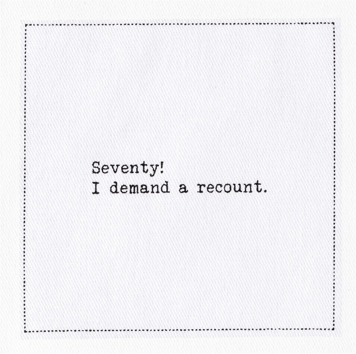 Five Star Napkins 70th Birthday Quotes White Cotton Cocktail Napkins, Beverage Napkins, Bar