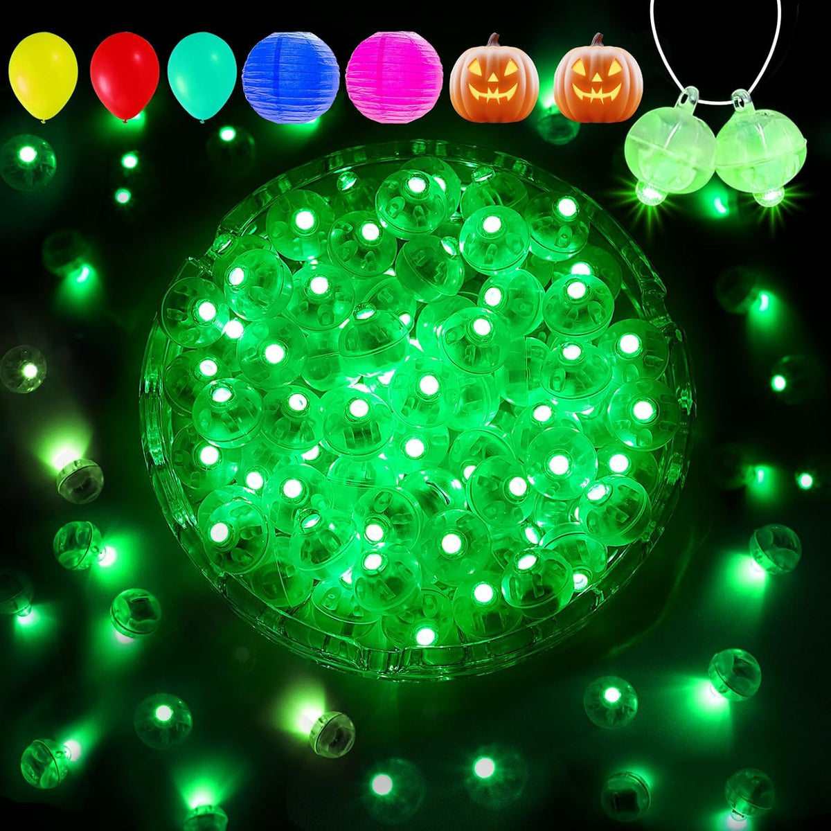 Aogist 50Pcs Balloon Lights with Hook,Long Standby Time,Waterproof Mini Light for Birthday Party
