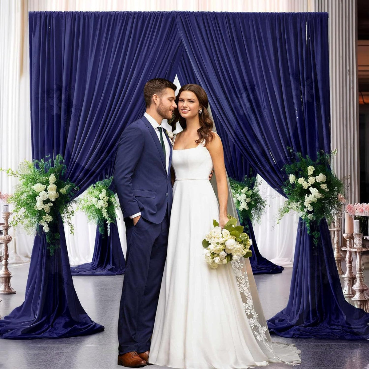 10 x 10 Feet Royal Blue Backdrop Curtain for Partie, Background Curtains for Photoshoot, Birthday