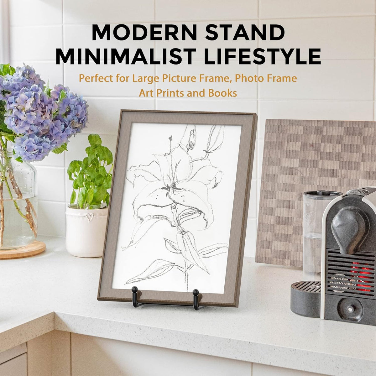 TR-LIFE 10 Inch Large Plate Stands for Display - Metal Plate Holder Display Stand + Picture Frame