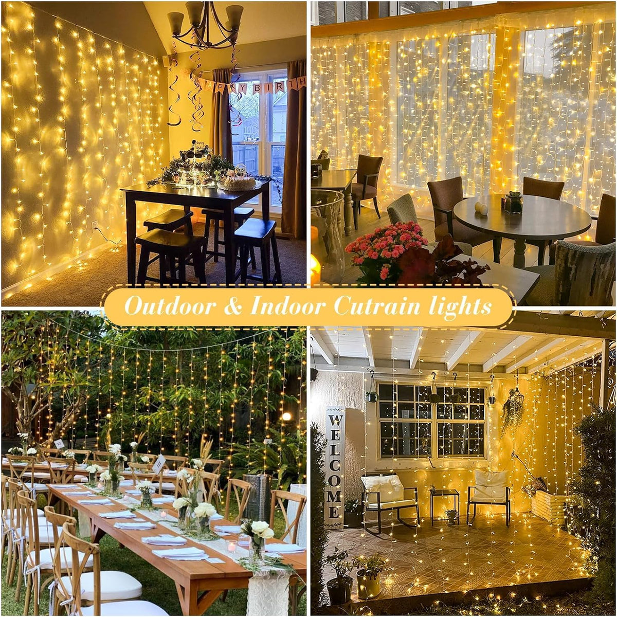 JMEXSUSS 900 LED Outdoor Christmas Curtain Lights, 9.5x29.5ft Christmas Lights Plug in with Remote