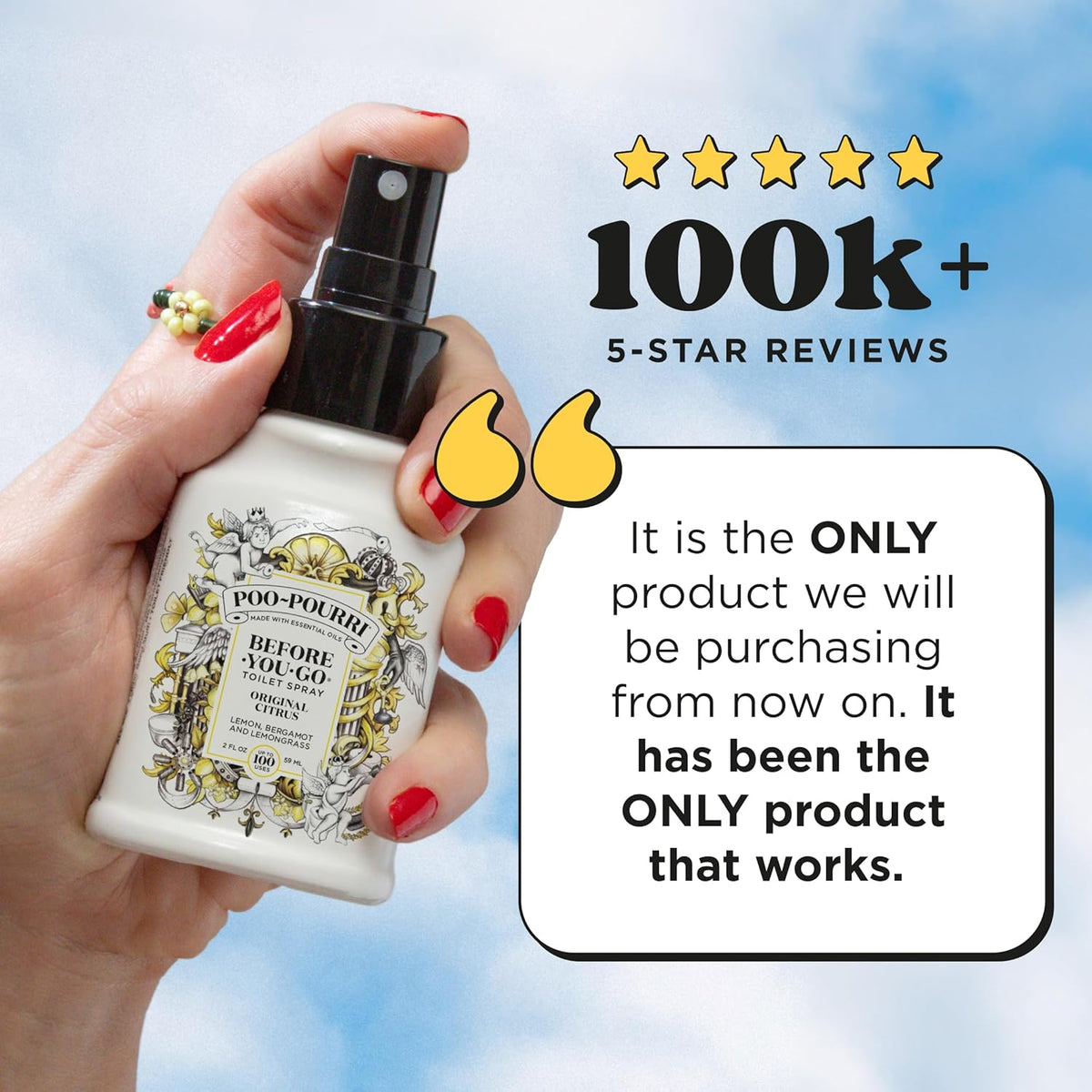 Poo-Pourri Before-You-Go Toilet Spray, Original Citrus, 2 Fl Oz, Up to 100 Uses, Bathroom Odor