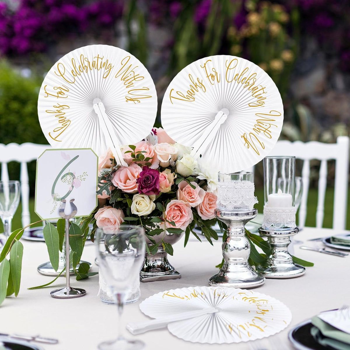 120 Pieces Paper Hand Held Fan Bulk Paper Folding Fans for Weddings Foldable Wedding Fans