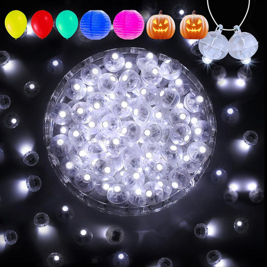 Aogist 200Pcs White Balloon Lights with Hook,Long Standby Time,Waterproof Mini Light for Birthday