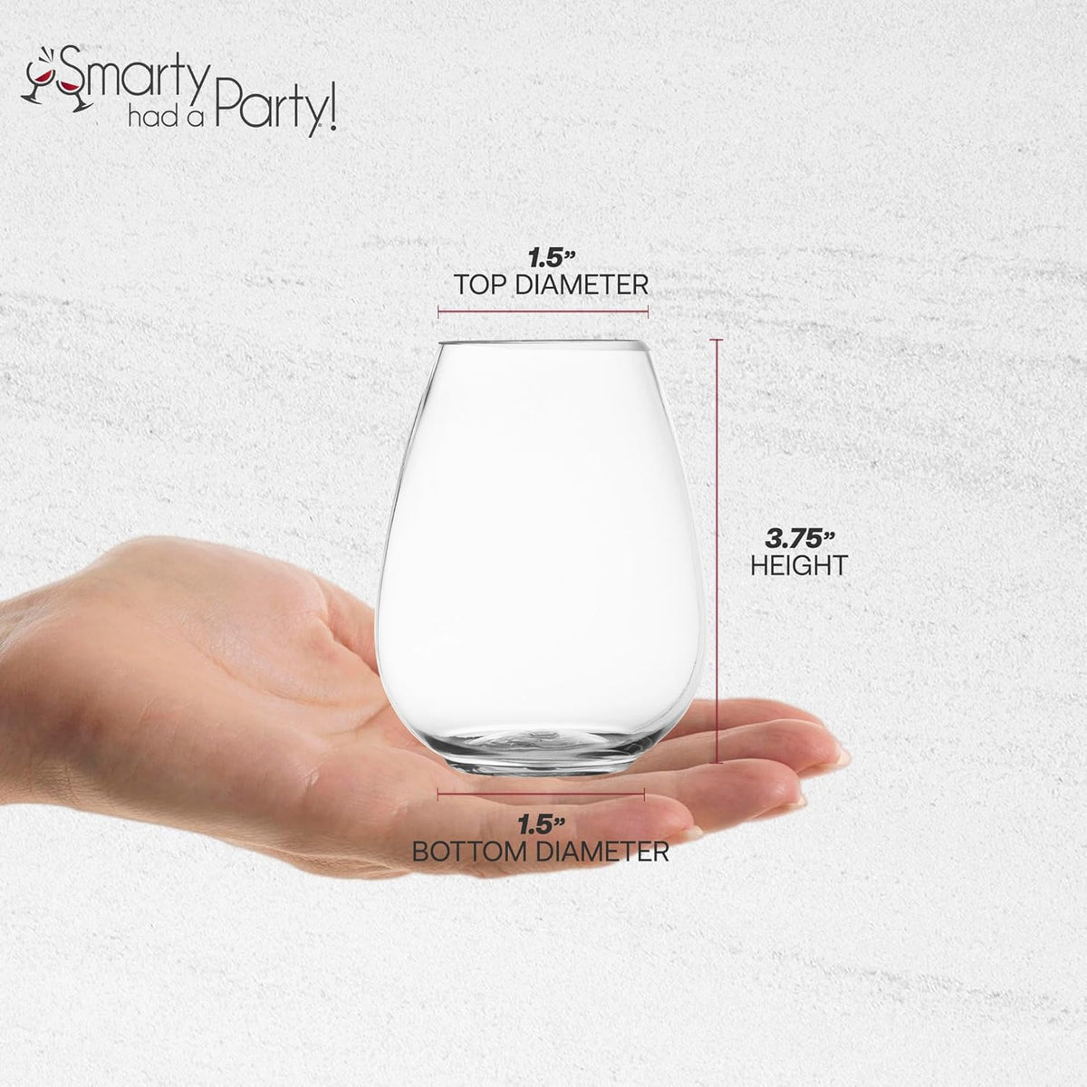 Smarty Had A Party 4 oz Plastic Stemless Wine Glasses (64 Pieces) – Disposable Goblets & Plastic