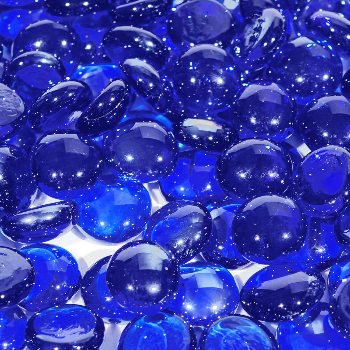 Cobalt Blue Fire Glass for Propane Fire Pit, Fireplace and Outdoor Decorative, Firepit Rocks 20