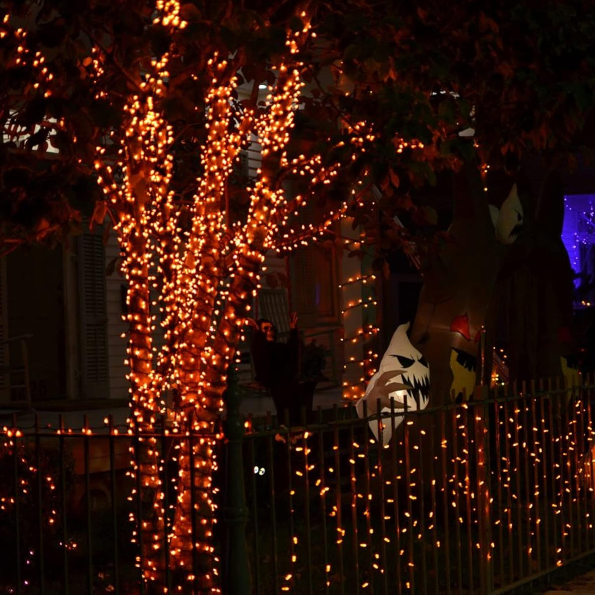 Dazzle Bright Orange Halloween Fairy String Lights, 4 Pack Total 80FT 240LED Copper Wire Battery