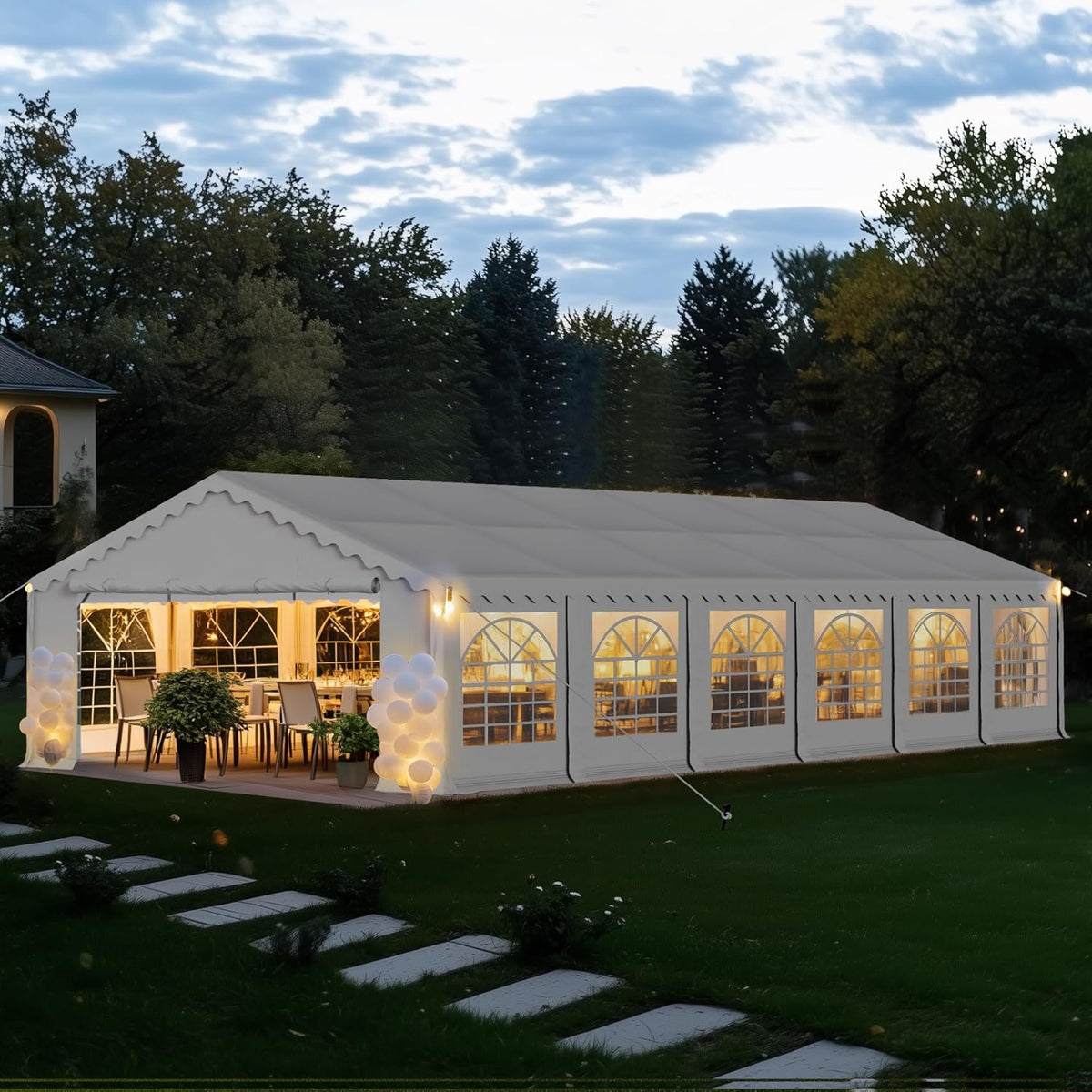 PHI VILLA 40'x20' Outdoor Heavy Duty Party Tent Large Commercial Canopy Wedding Event Shelter with