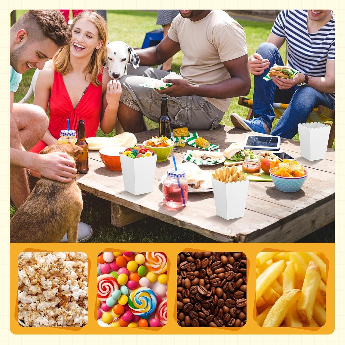 36 Pack Mini Popcorn Boxes for Party, Small Popcorn Cups Disposable for Movie Night, Carnival
