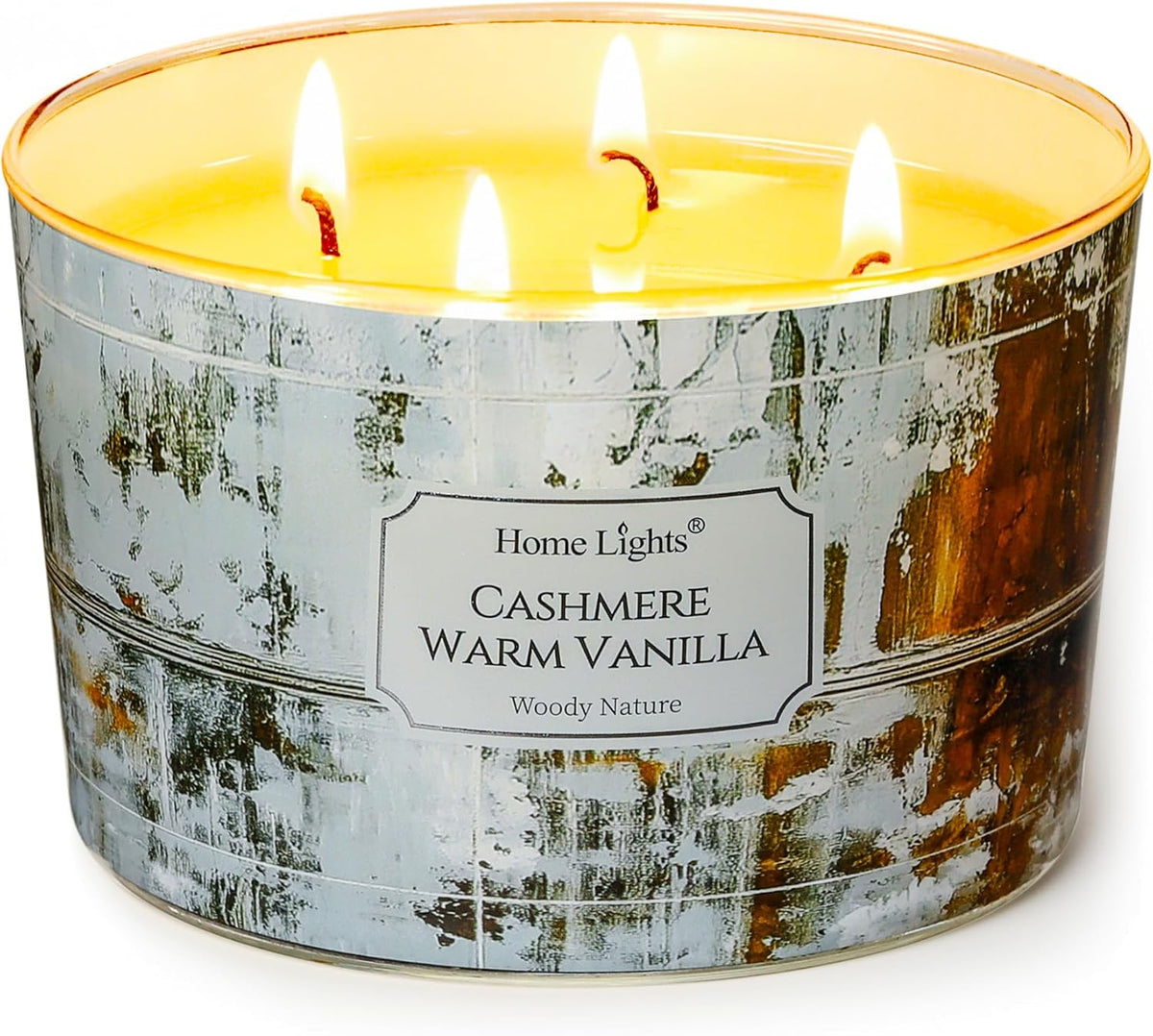 HomeLights Scented Candles for Women & Men, 18oz Candle Jars Aromatherapy 4-Wick Candle, Ideal for