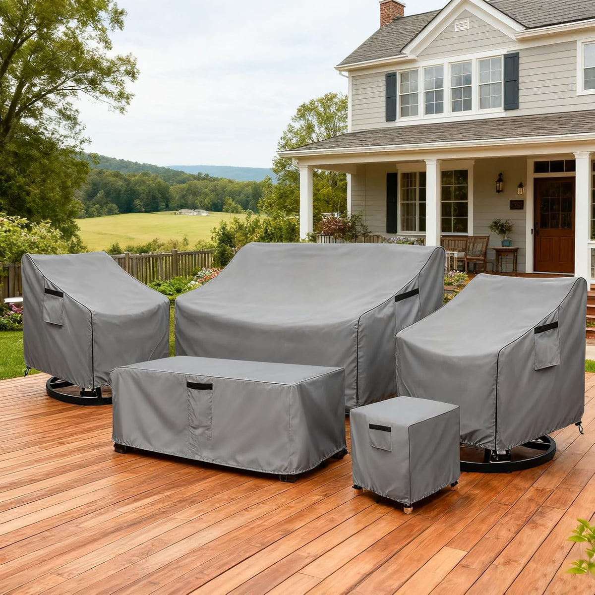 Outdoor Swivel Chair Cover 2 Pack,Outdoor Furniture Patio Chair Covers Waterproof Clearance,(35" W
