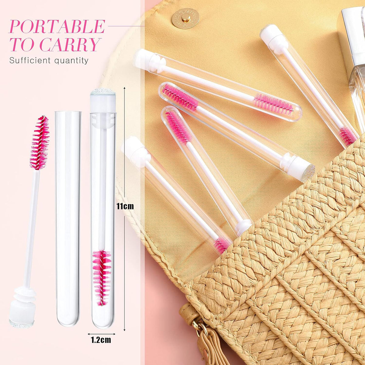 80 Pieces Disposable Mascara Brushes Tubes Set, 40 Pieces Empty Mascara Wand Tube with 40 Pieces