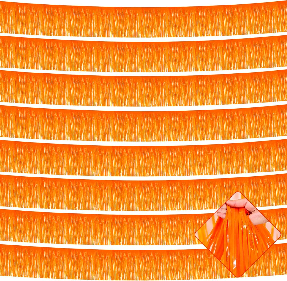 10 Pack 10 Feet Foil Fringe Garland Metallic Tinsel Streamers Banner Wall Hanging Curtain Backdrop
