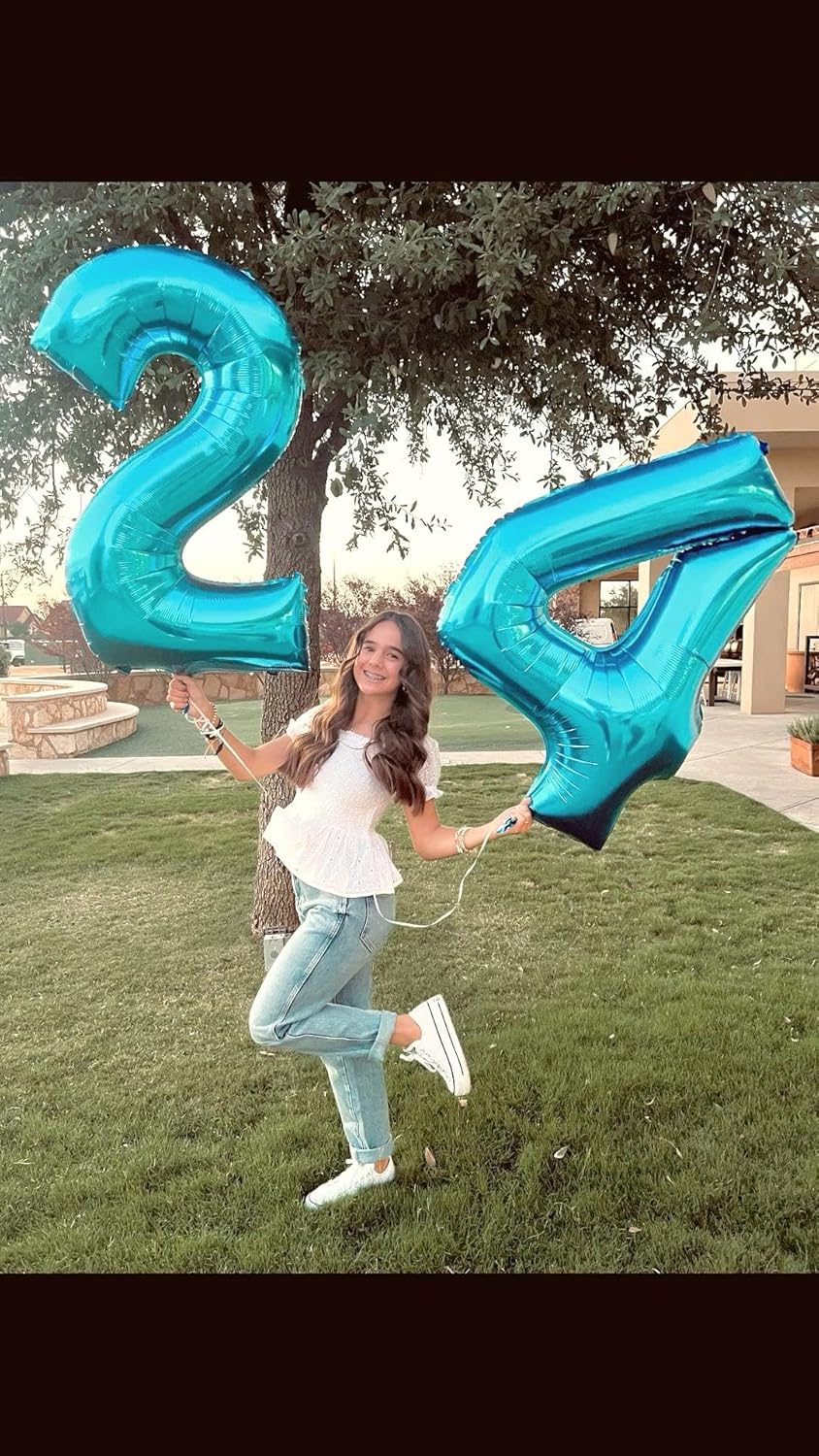 Big 40 Inch Blue 2 Number Balloon Birthday Decoration, 2026 Blue Number 2 Helium Balloons 12 20 22
