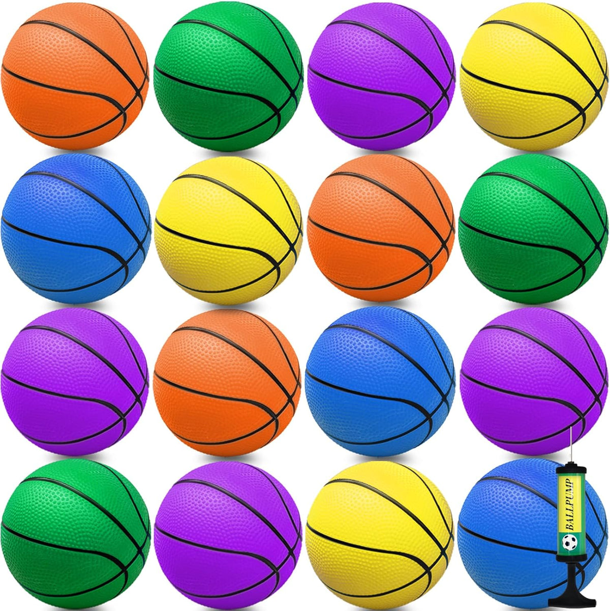 15Pcs 6" Mini Basketball Balls Bulk Small Basketball Set, PVC Small Basketball for Over The Door