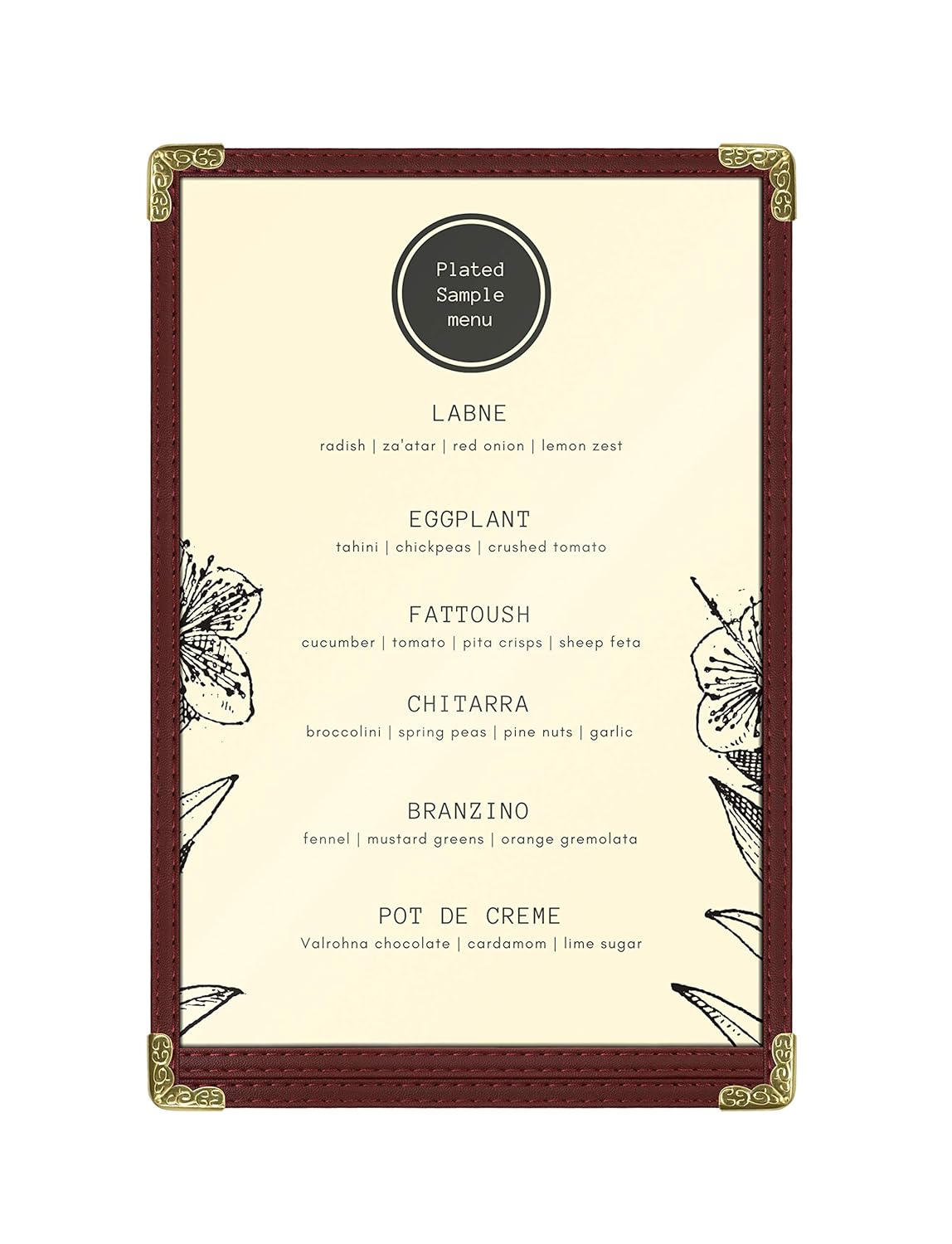 Goodsmart Restaurant Menu Covers – 25 Pack Burgundy 2-View, Top-Loading Menu Holders, Vinyl &