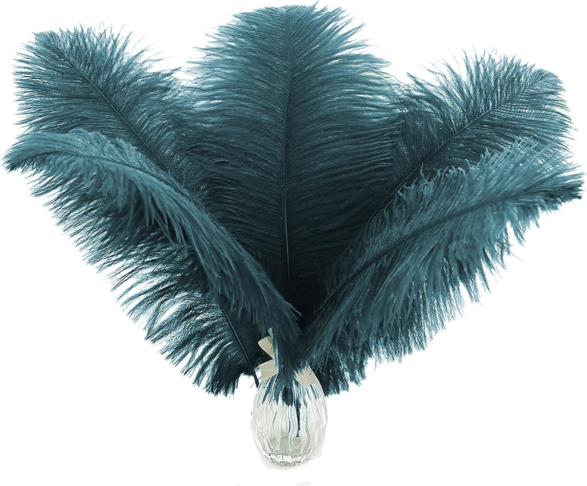 Ballinger Teal Ostrich Feathers Bulk - 24Pcs 8-10inch Feathers for Party Centerpieces,DIY Crafts