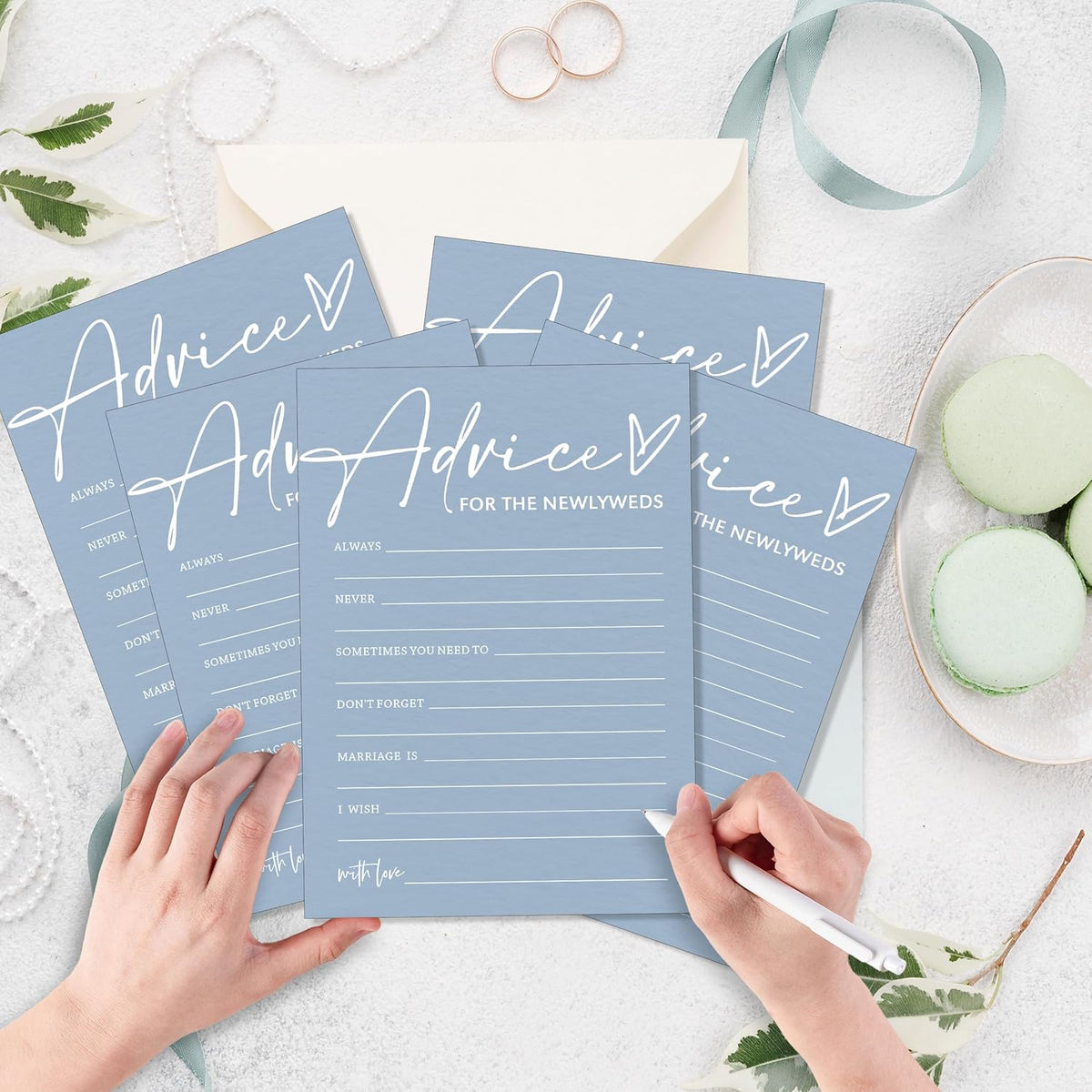 Wedding Advice Cards - Bdvice and Wishes for the Newlyweds Mr and Mrs Bride & Groom Perfect for