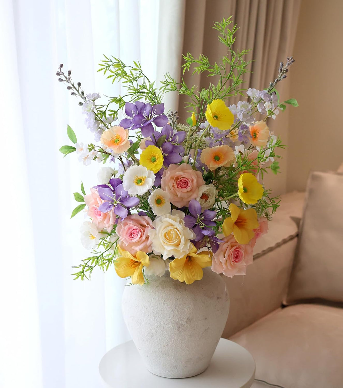 Artificial Flowers Bouquets for Bridal Wedding Home Decor Fake Floral Arrangements for Party Table