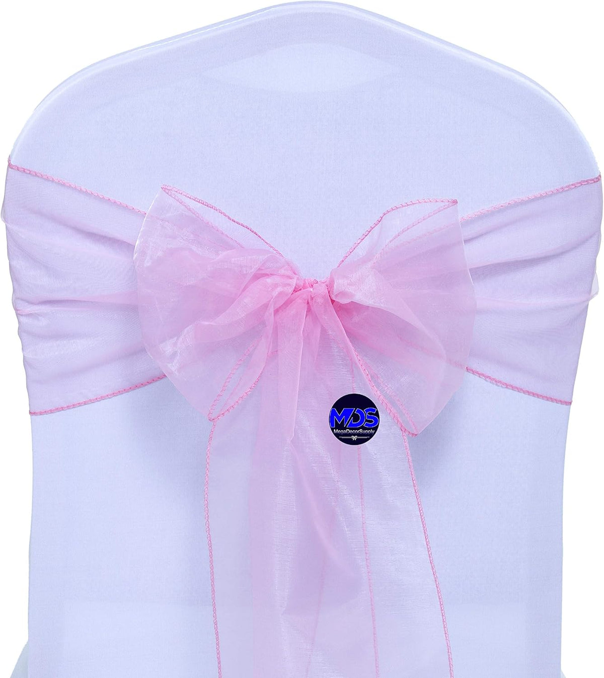 MDS Pack of 125 PCS Organza Chair Sashes Wider Dining Chair Bows Ribbon Tie Back for Wedding Party