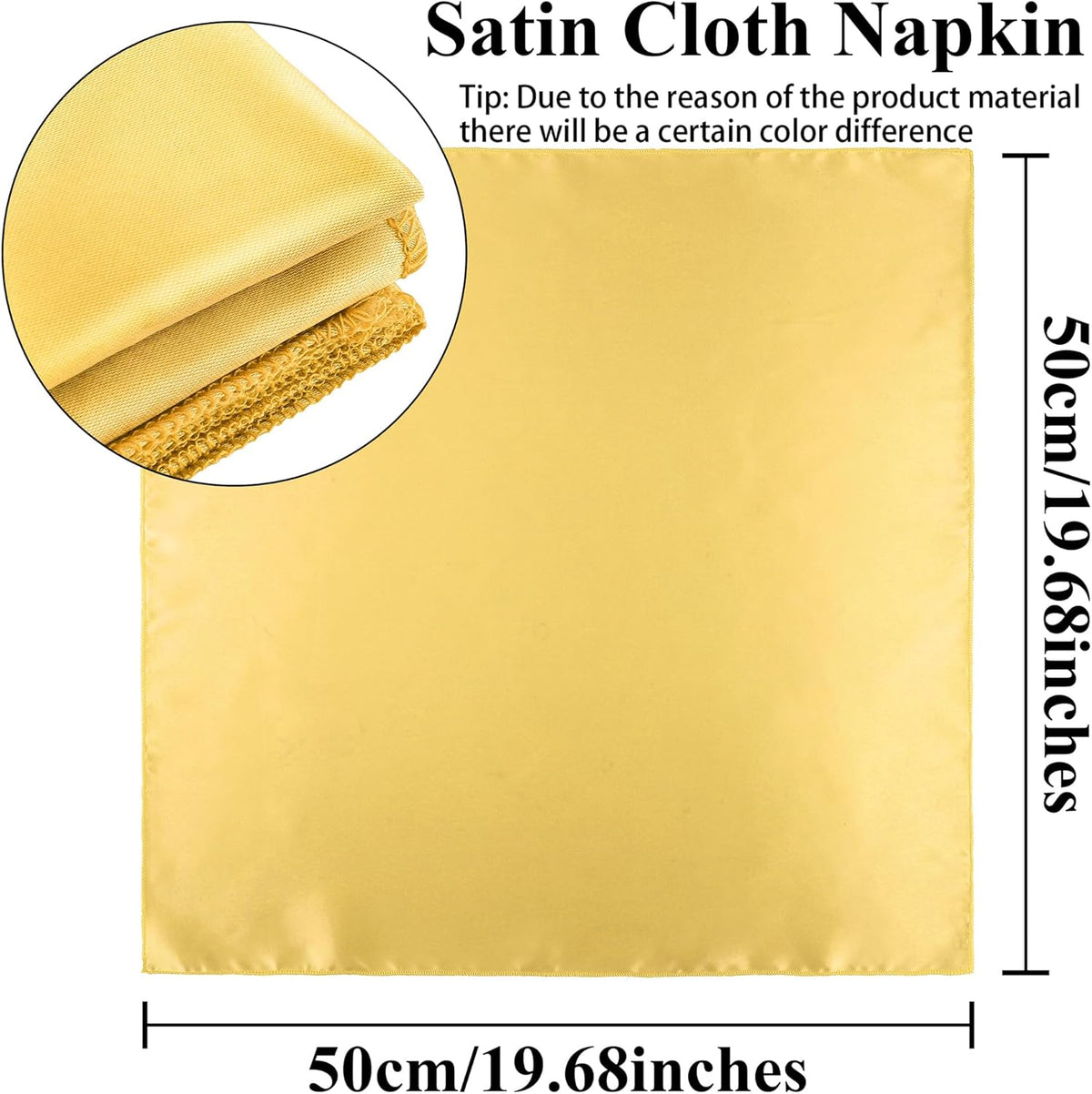 Aneco 12 Pieces Satin Napkin Square 20 x 20 Inches Dinner Napkins Weddings Party Napkin Soft Table