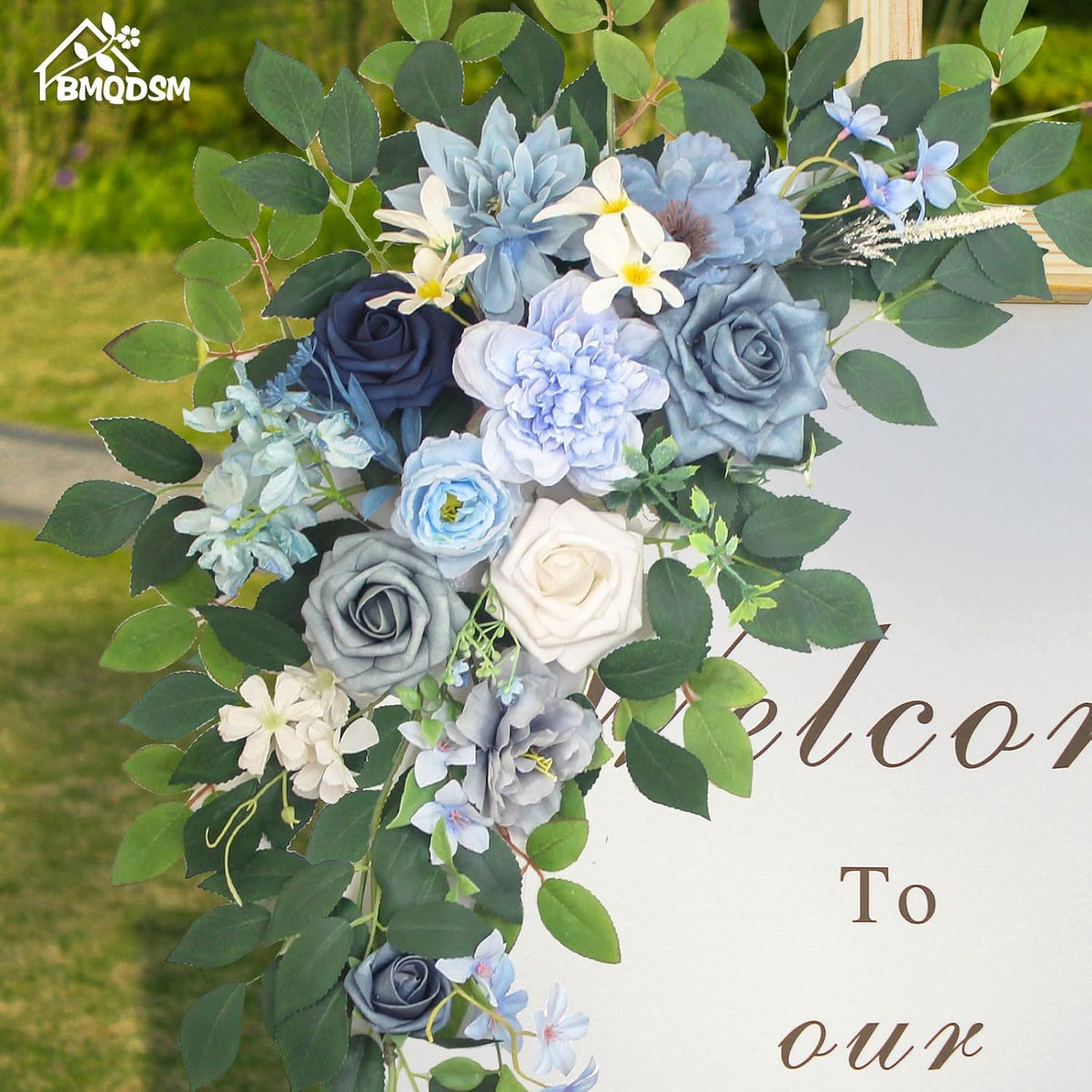 Pack of 2 Artificial Flowers for Backdrop Decoration, Wedding Arch Flowers,Reception Welcome Sign