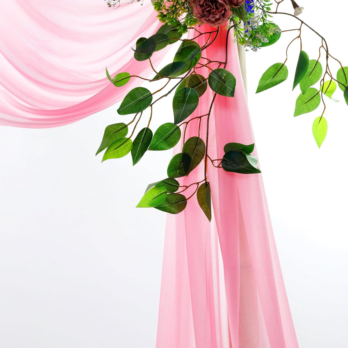 VDS Pack of 1 Panel (30 Inch X 100 Feet) Wedding Arch Draping Fabric Sheer Chiffon Fabric Drapery