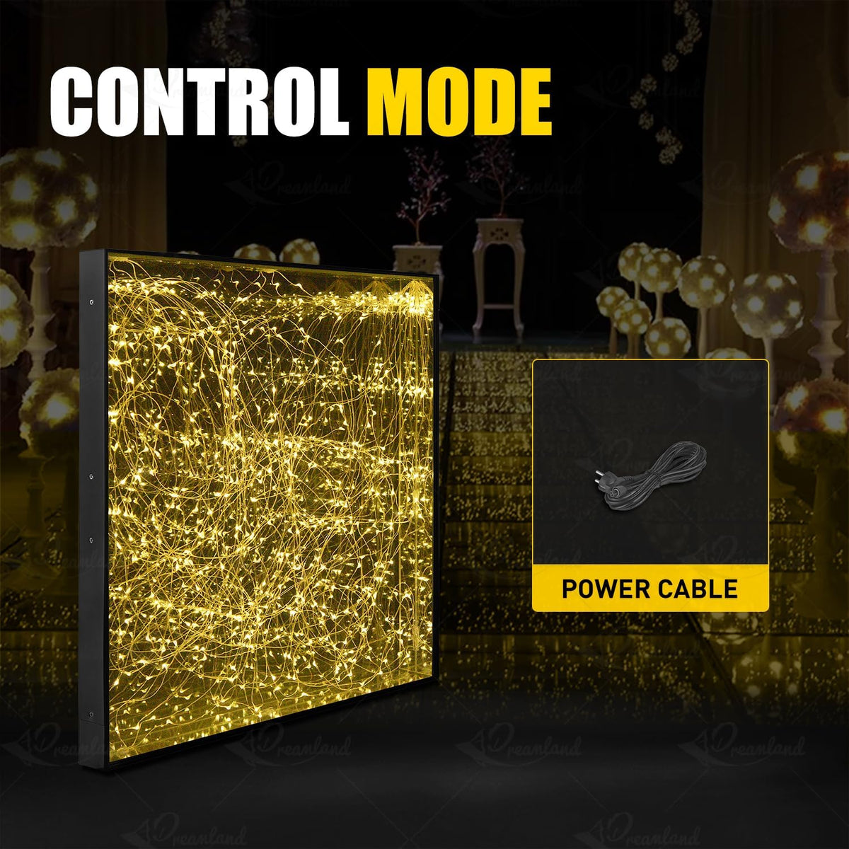 3D Mirror Gold Led Dance Floor Nightclub Decoration with Flight Case Wedding Party Dancing Floor