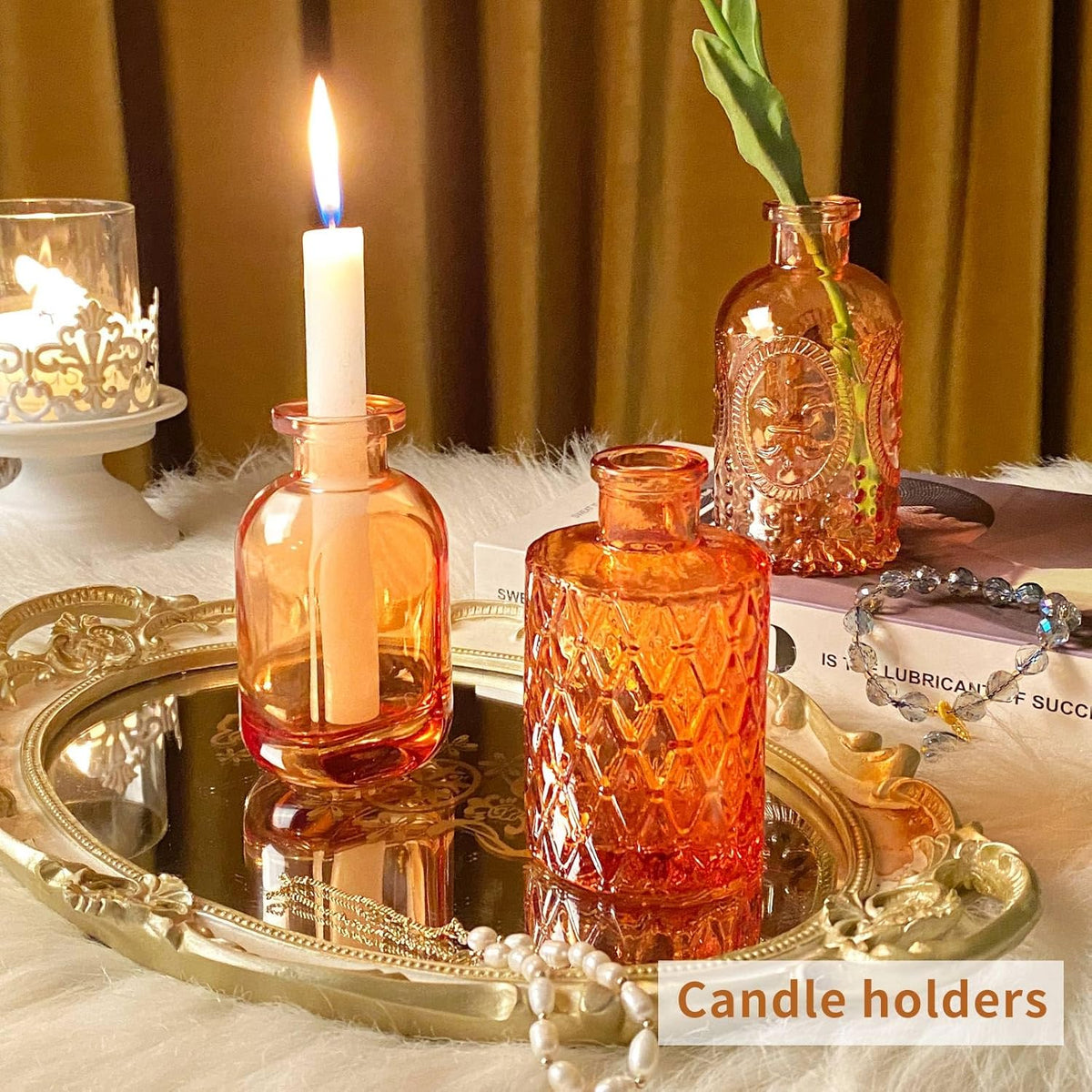 Valentine's Day Glass Bud Vases,Versatile Small Bud vases for Home and Wedding Decor, Exquisite