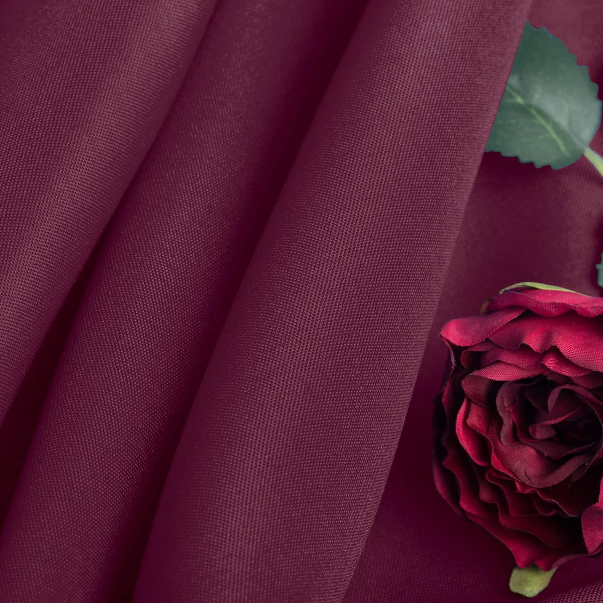 Ascoza 2pack 90x132 Inch Burgundy Rectangular Tablecloth 6 Feet Table Cloth in Polyester Fabric for