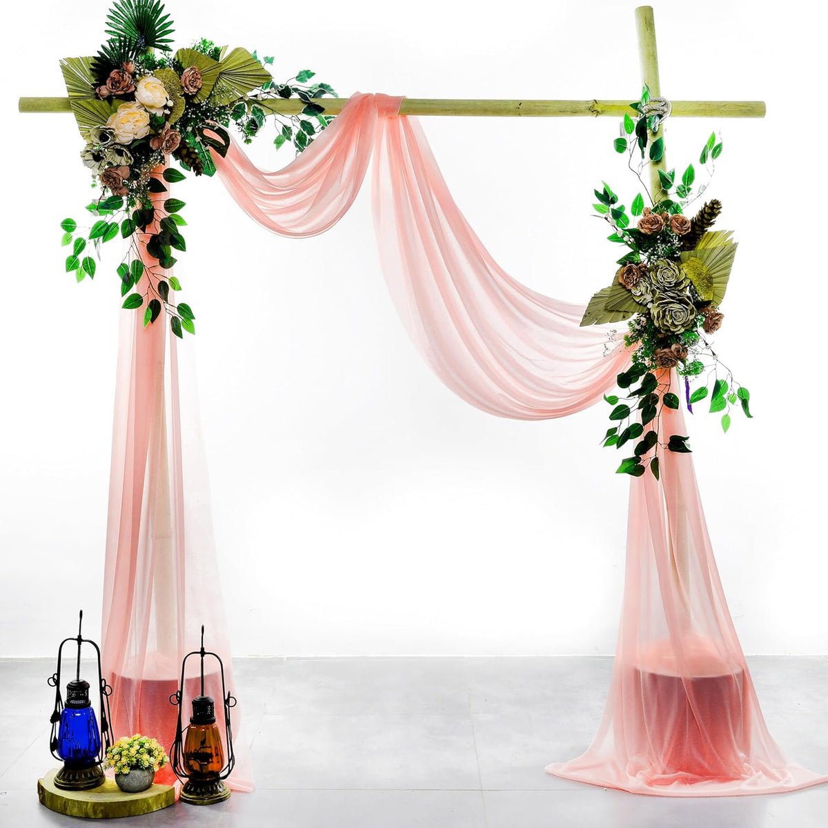 VDS Pack of 1 Panel (30 Inch X 100 Feet) Wedding Arch Draping Fabric Sheer Chiffon Fabric Drapery