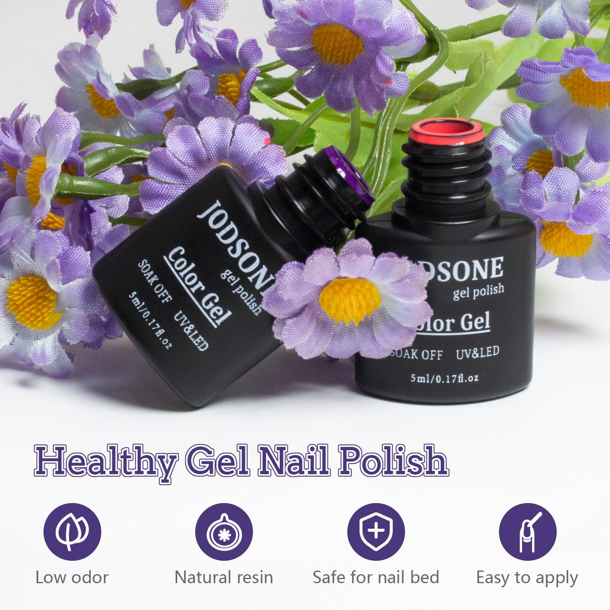 JODSONE 20 Colors Gel Nail Polish Kit with U V Light Base Top Matte Coat High Shine Vibrant Nail