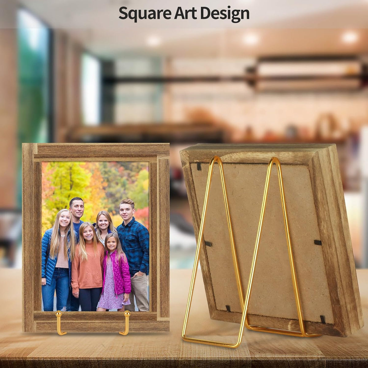 IBosins 5 Pack 8 Inch Plate Holder Display Stands, Large Metal Gold Frame Stand for Picture, Book