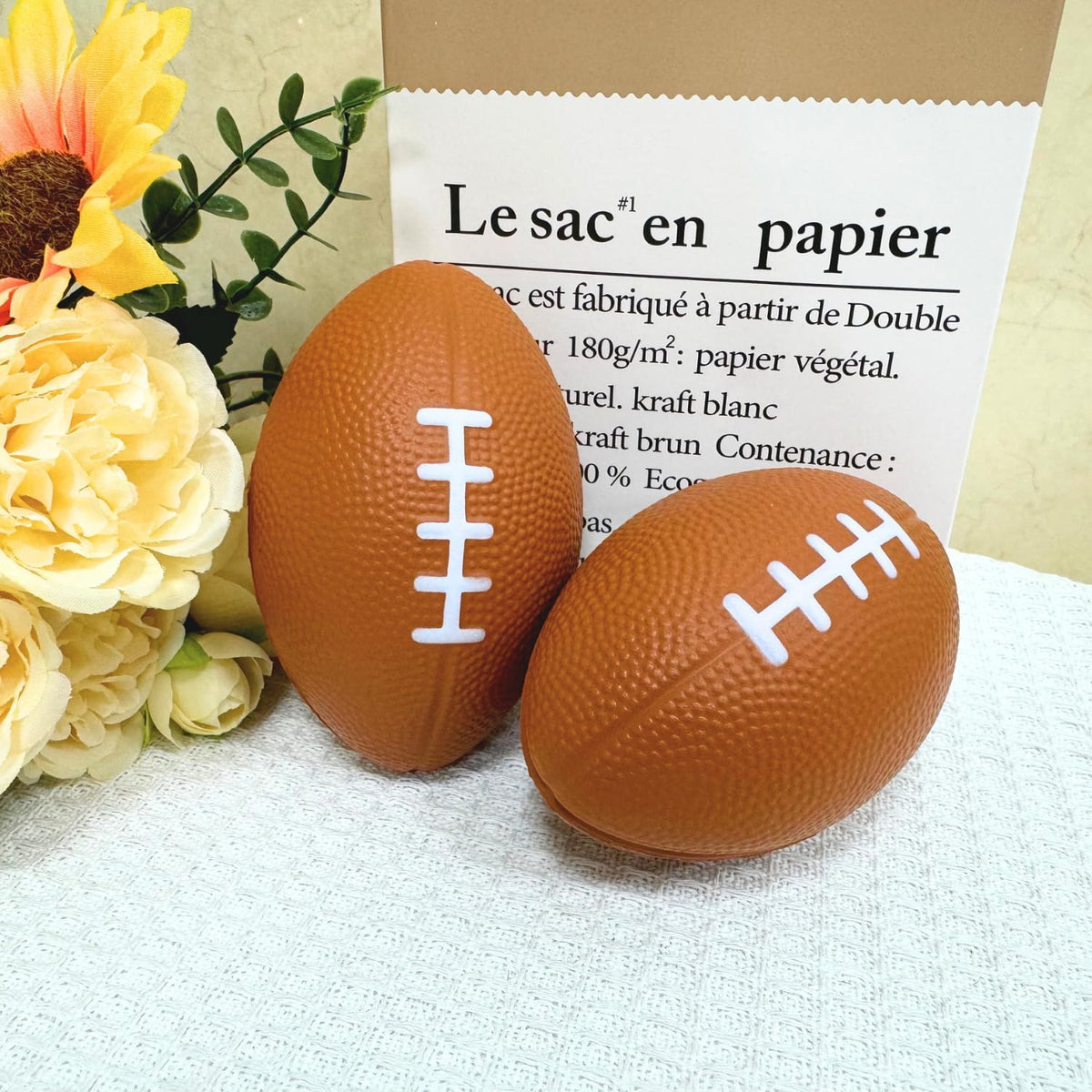 ALISSAR 6-Pack 5.7" Mini Football Stress Balls, Mini Foam Footballs for Football Party Superbowl