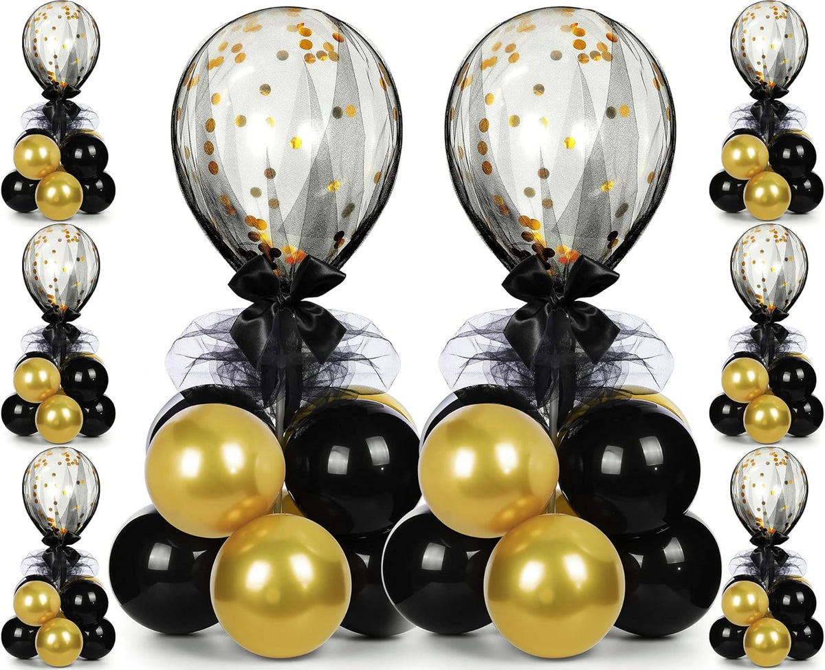 BBTO 8 Set Table Centerpieces Balloons Stand Kit, 80 Pcs Latex Balloons and Table Stand Holder with