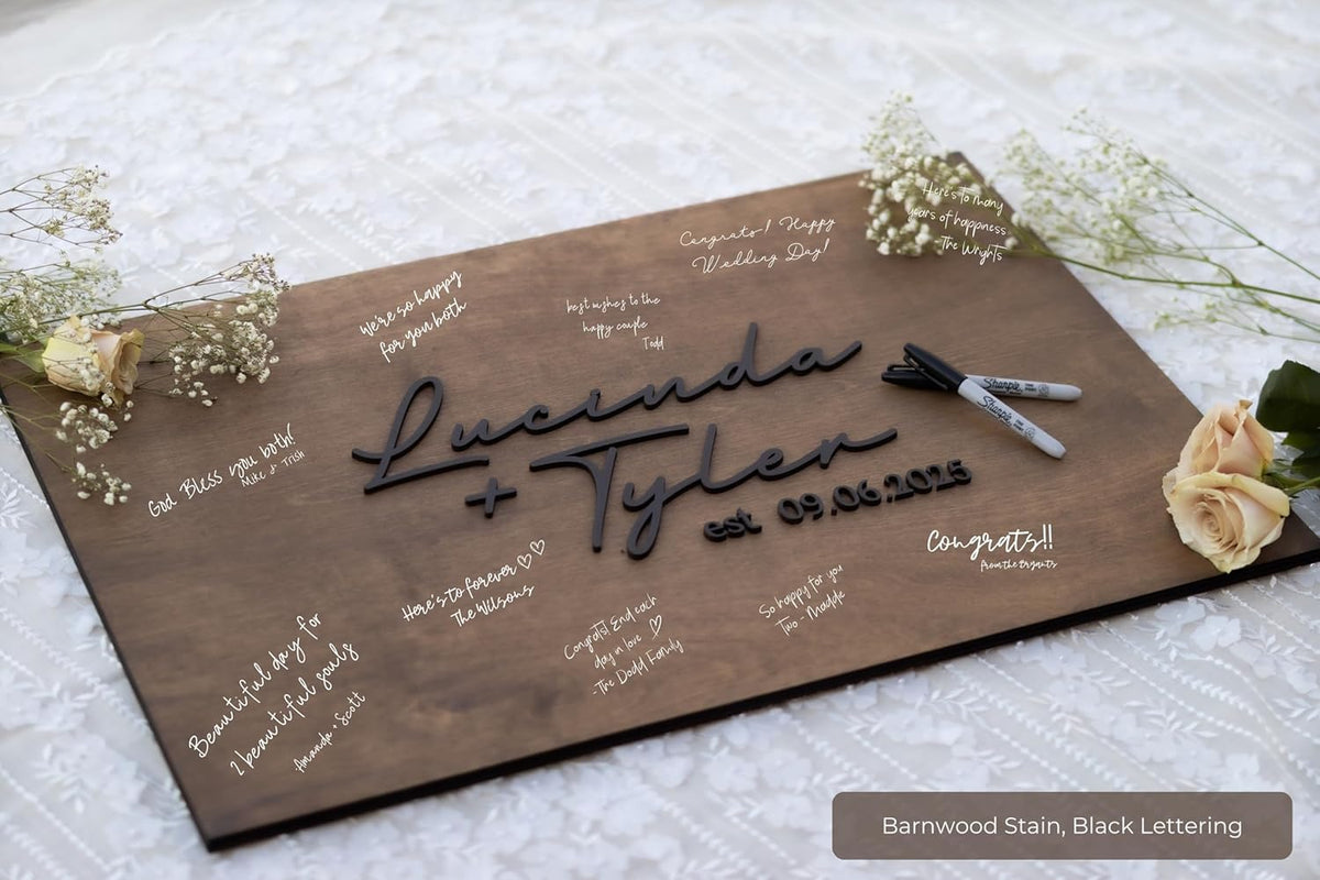 Personalized Last Name Guest Book, Unique Guest Book Sign, Custom Alternative Guest Book, Wooden
