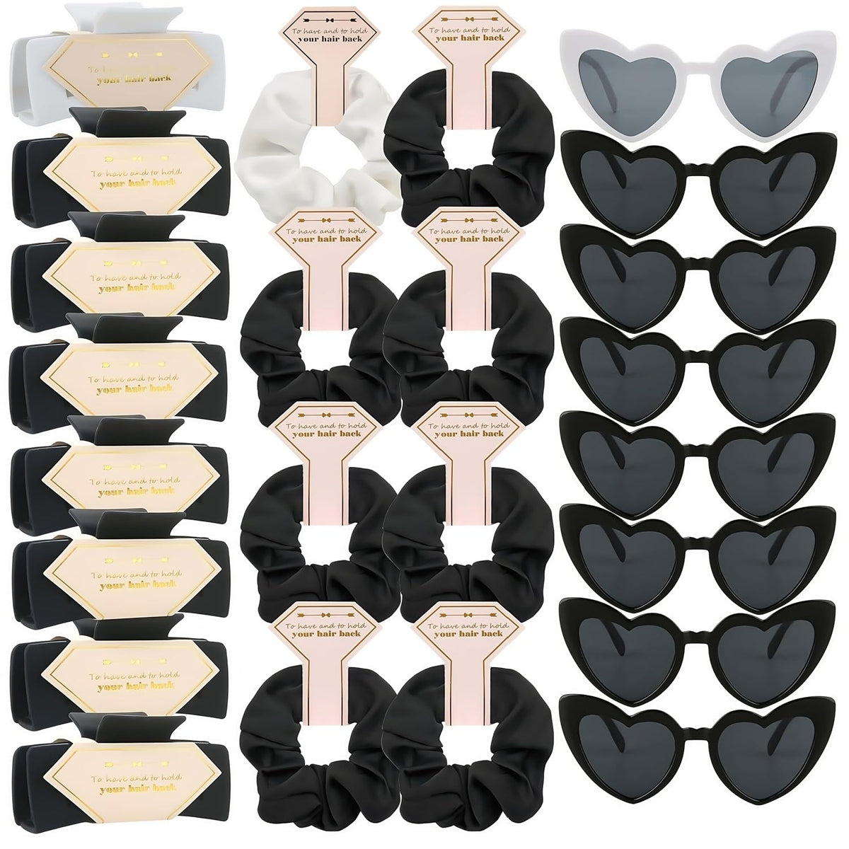 Bridesmaid Scrunchies Proposal Gifts Bachelorette Hair Claws Clips Girls heart sunglasses for
