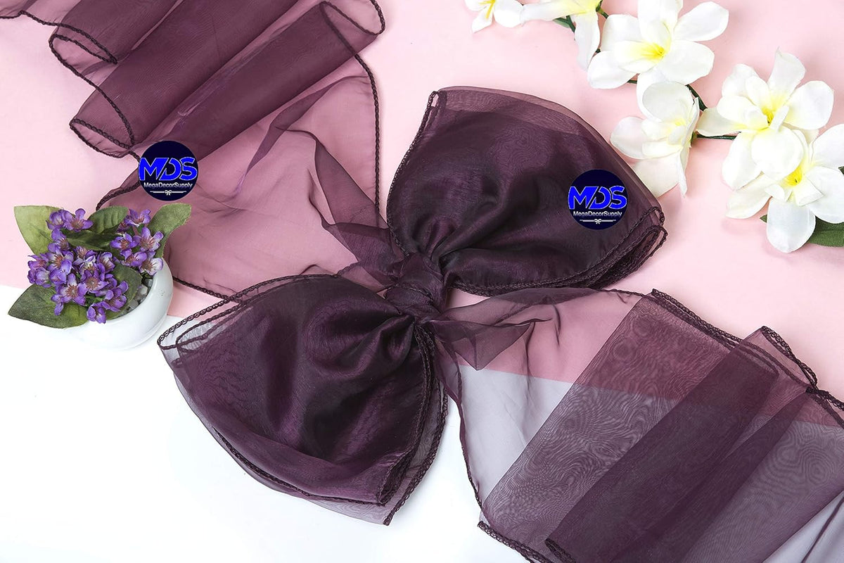 MDS Pack of 75 PCS Organza Chair Sashes Wider Dining Chair Bows Ribbon Tie Back for Wedding Party