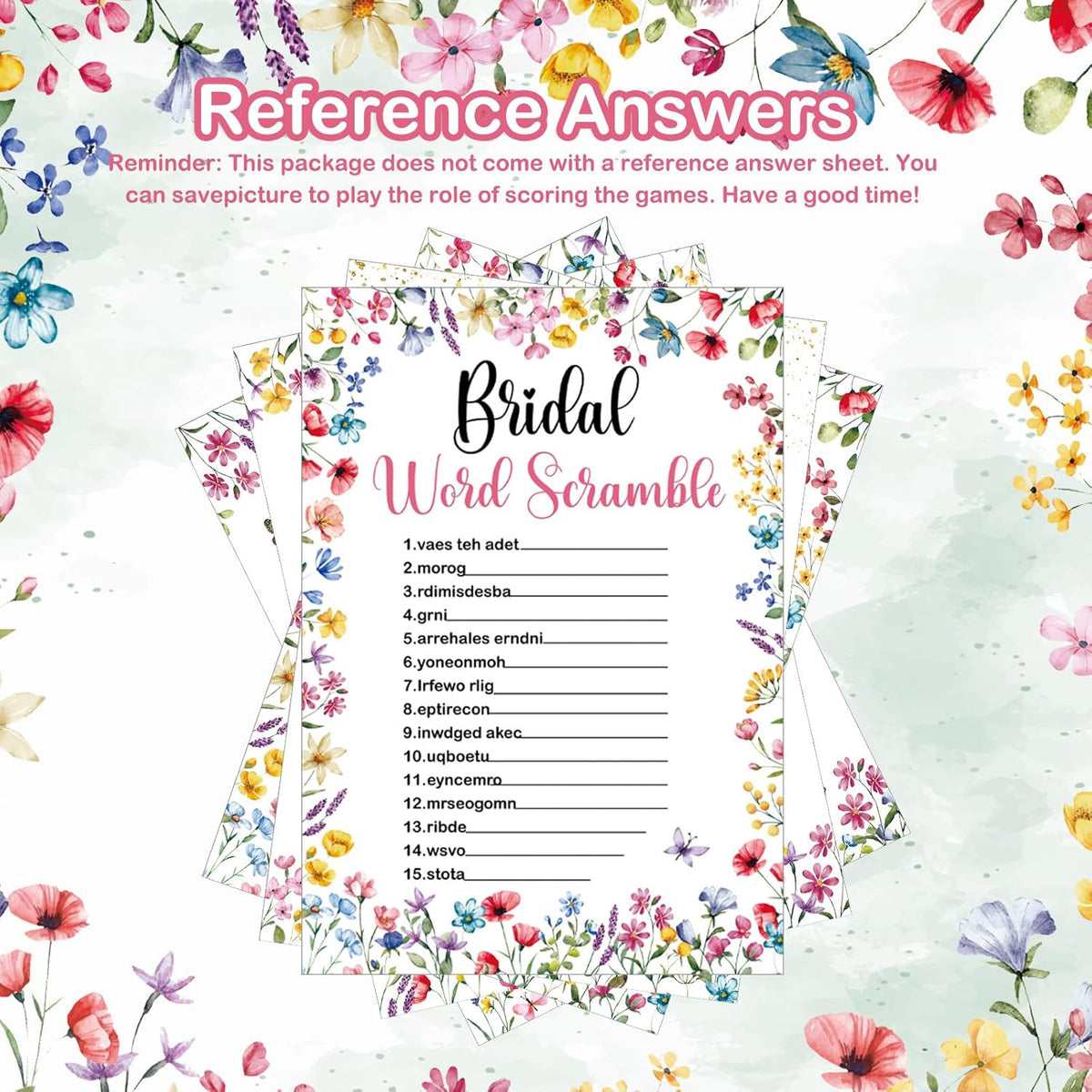 Teling 145 Pieces Bridal Shower Game Bridal Shower Favors Set Wedding Games Cards and Pencils for