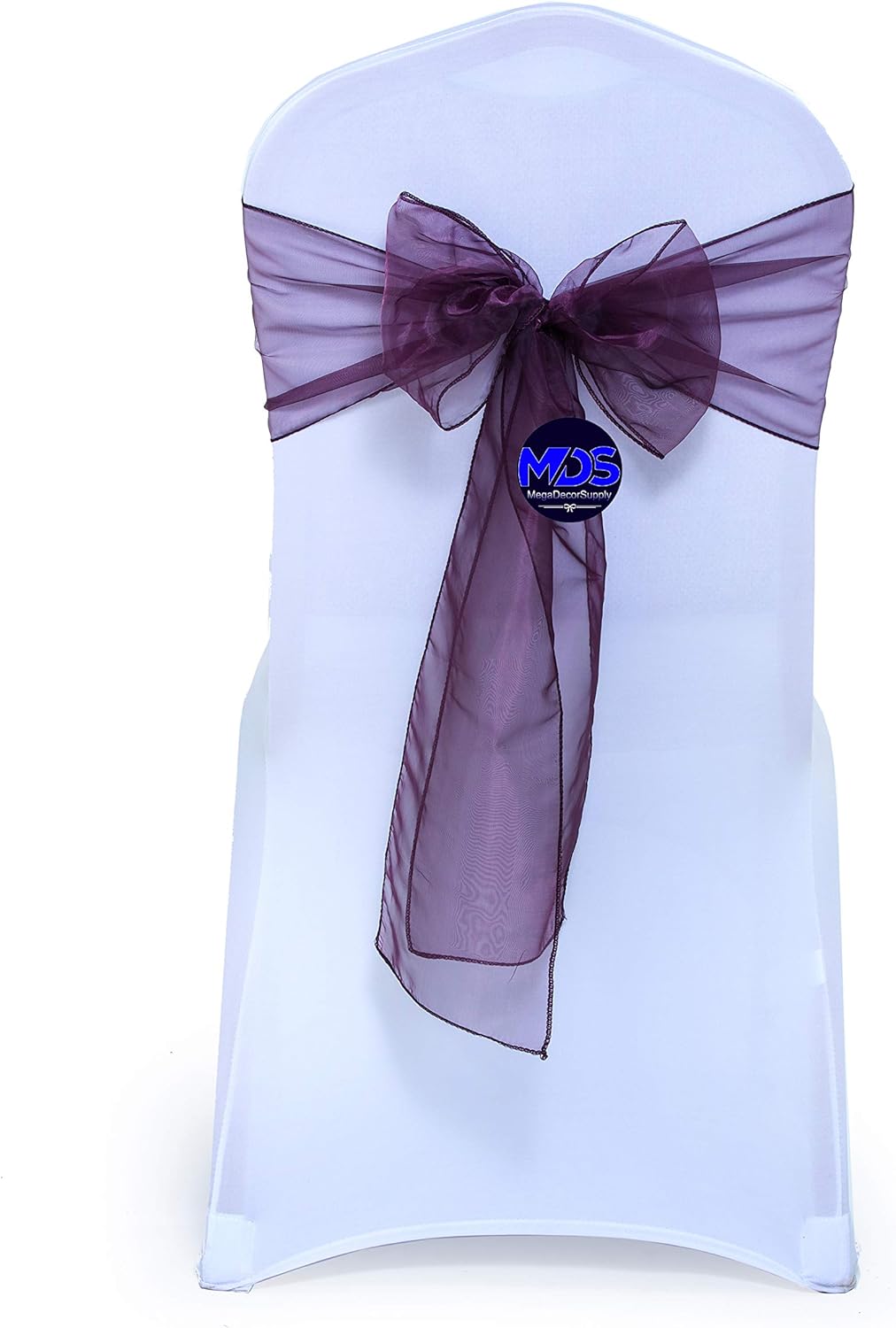 MDS Pack of 75 PCS Organza Chair Sashes Wider Dining Chair Bows Ribbon Tie Back for Wedding Party