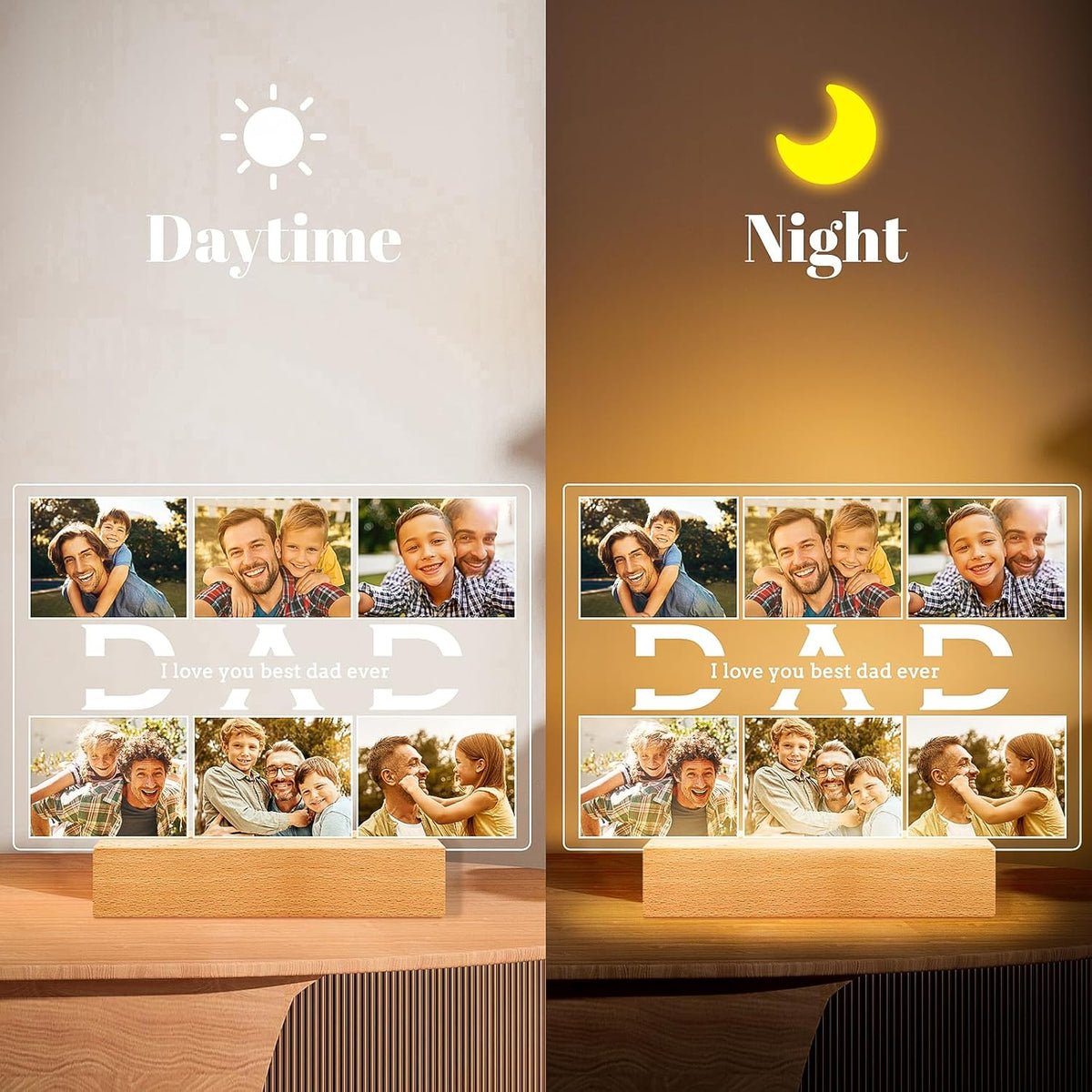 Personalized Birthday Gifts for Dad from Daughter Son, Custom Picture Frames with Photos