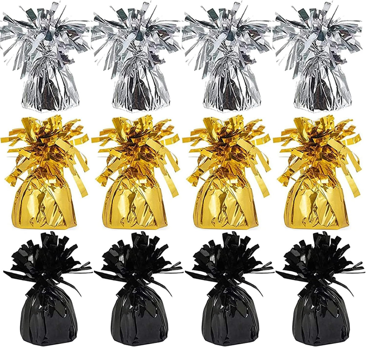 Metallic Balloon Weights, Birthday Party Favors, Novelty and Gag Gifts, 5.5" Inches, 12-Pack