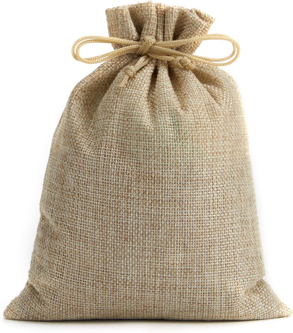 Tendwarm 20 Pcs 5x7 Inch Burlap Gift Bags with Drawstring Recyclable Linen Sacks Jewelry Bag for