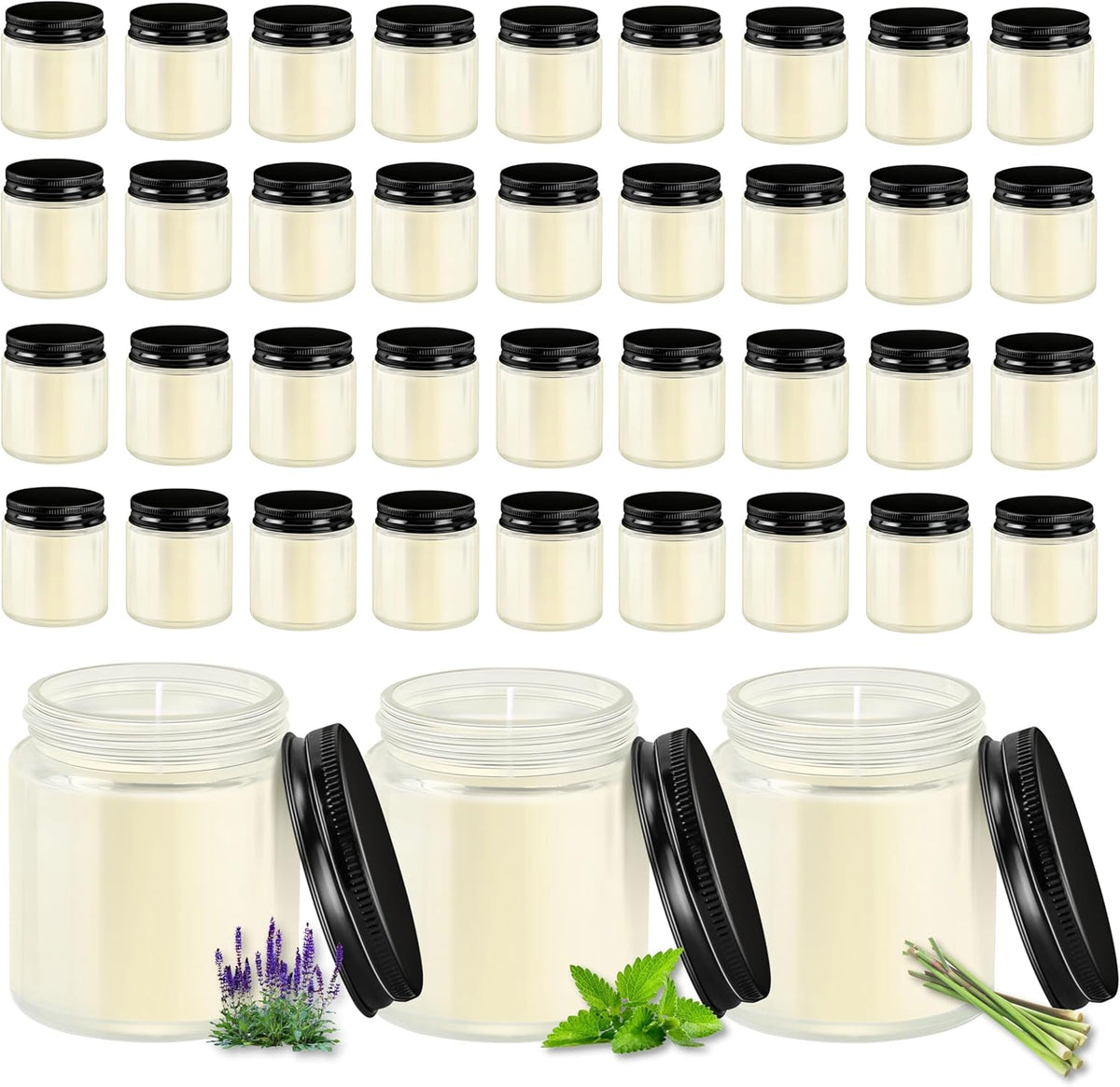 ACITHGL 36 Pcs 4oz Mini Mason Jar Candles Small Scented Candles Bulk Aromatherapy Ideal Souvenir